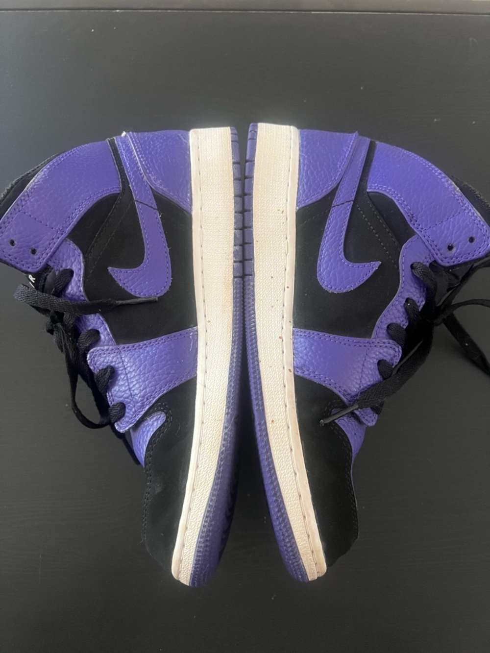 High-Top Jordans in Purple and Black - Picture 2 of 6